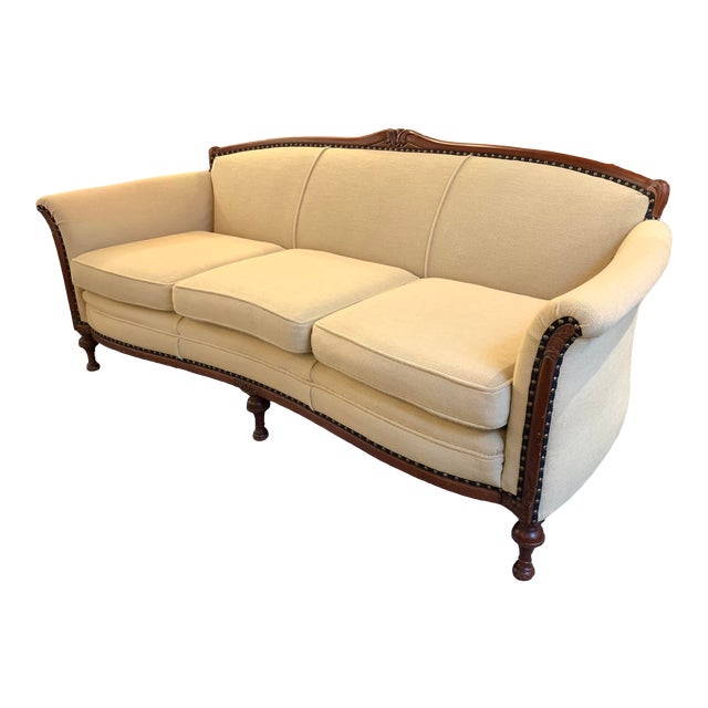 Vintage Wood Framed Sofa Chairish