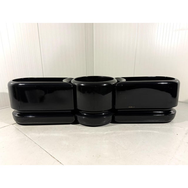 Mid-Century Modern Black Room Dividing Planters from Luigi Colani, 1970s, Set of 3 For Sale - Image 3 of 18