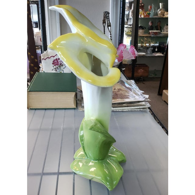 Mid 20th Century Italian Porcelain Calla Lily Vase Chairish
