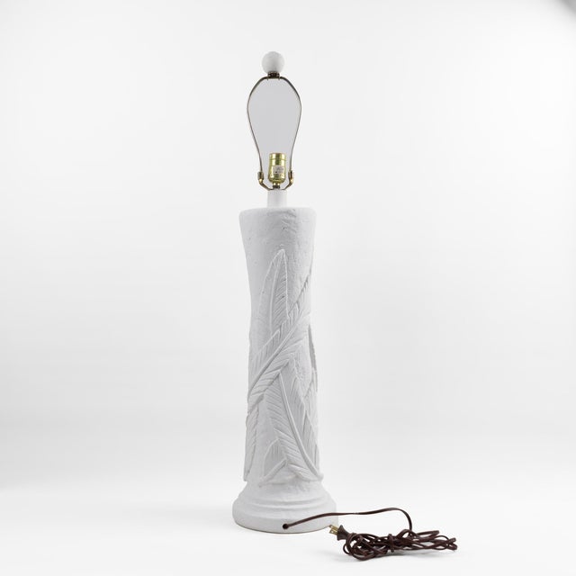 Vintage Banana Leaf Plaster Table Lamp Base by Sunset Lamps For Sale - Image 9 of 12