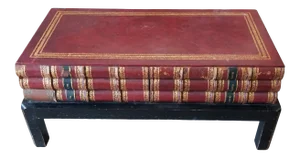 Vintage Leather Faux Book Coffee Table