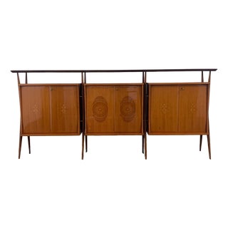 Modular Sideboard with 3 Bodies on Legs attributed to Vittorio Dassi, 1950s, Set of 3 For Sale