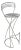 Postmodern Italian Chromed Metal Round Base Stool with Footrest For Sale