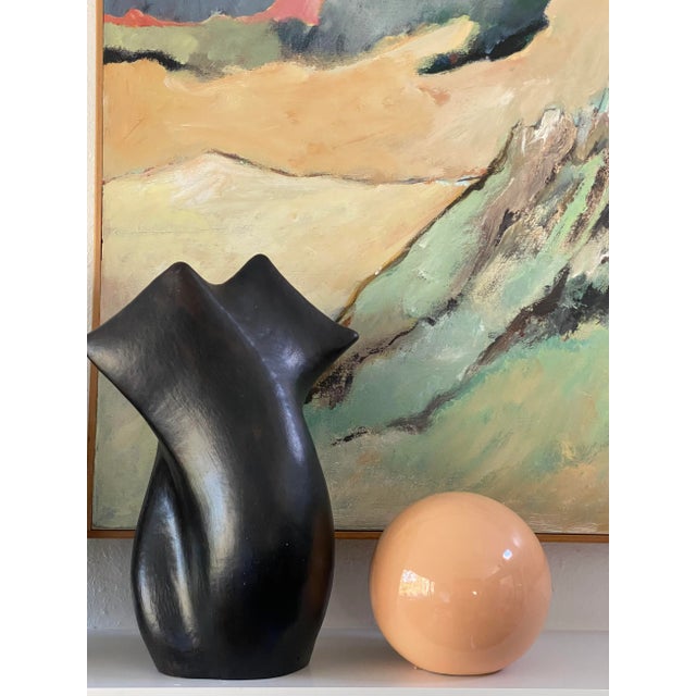 1985 Jaru California Pottery Peach Ceramic Orb Chairish