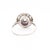 1930s Circa 1930 Antique French Art Deco Engagement Ring, Platinum, Diamonds, and Ruby Halo For Sale - Image 5 of 9