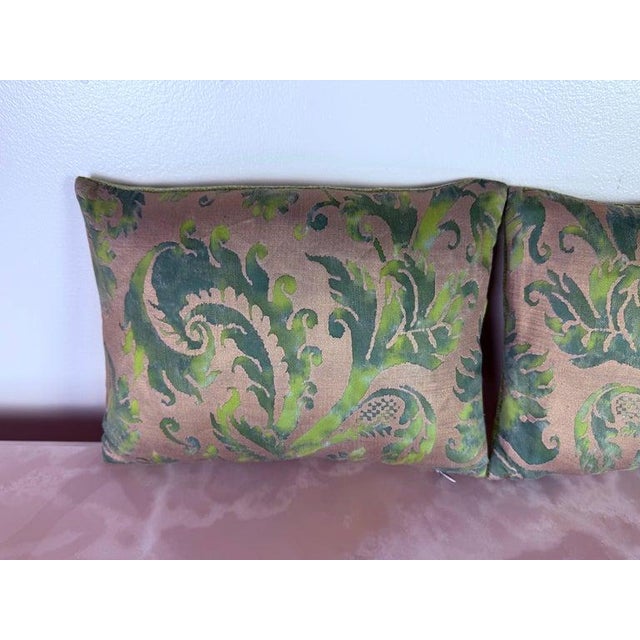 Pair of Fortuny Textile Pillows With Velvet Backs For Sale In Los Angeles - Image 6 of 8