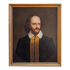 A Magnificent and Rare Portrait Painting of William Shakespeare, C. 1870, Framed