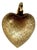 1950s 14k Yellow Gold Puffy Heart Pendant With Florentine Finish For Sale