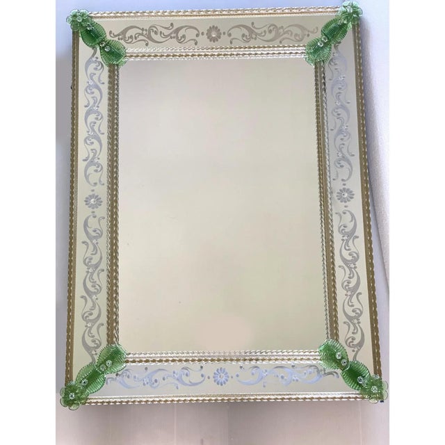 Rectangular Venetian Murano Glass Mirror by Simoeng For Sale - Image 4 of 14