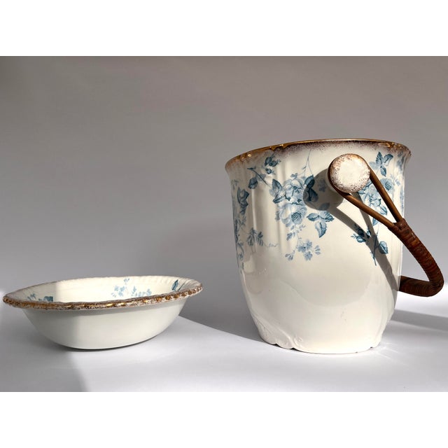 Blue Antique Edwardian Ceramic Slop Jar by John Maddock & Sons, 1890s For Sale - Image 8 of 9