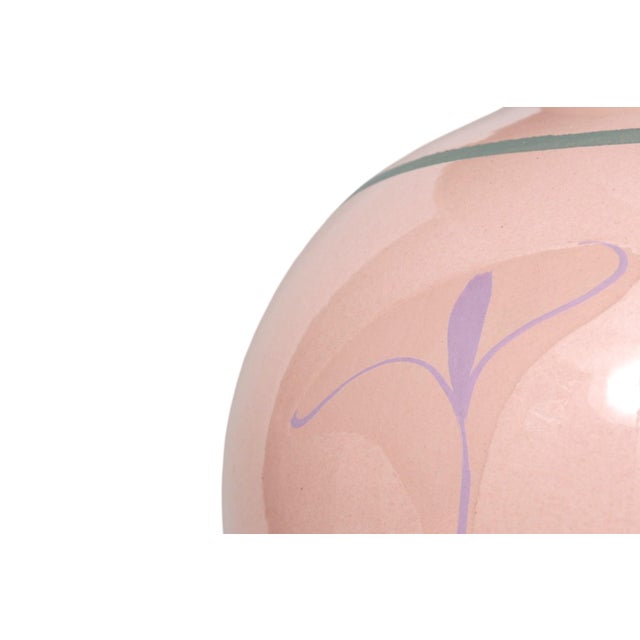Pink Pink Painted Glass Table Lamp For Sale - Image 8 of 9