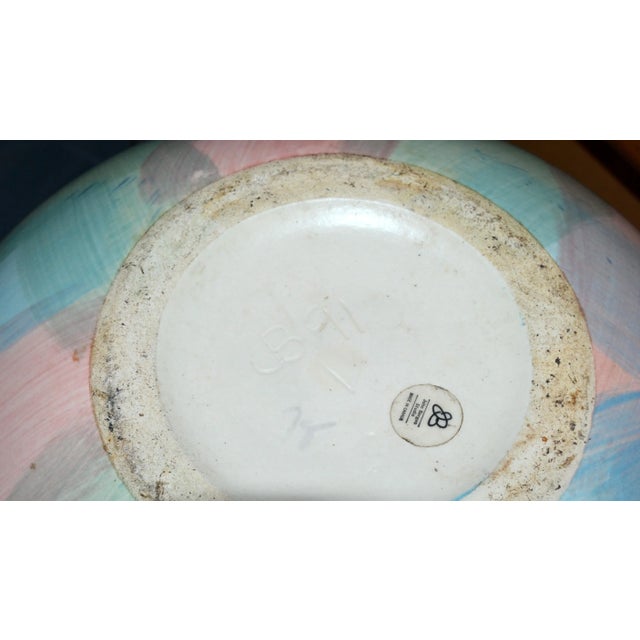 John Bergen Studio Canada Hand Painted Glazed Round Ceramic Vase Contemporary 80 For Sale - Image 12 of 13