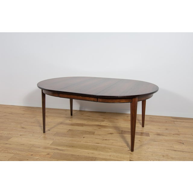 Mid-Century Modern Round Rosewood Model 55 Dining Table by Gunni Omann for Omann Jun, Denmark, 1960s For Sale - Image 9 of 17