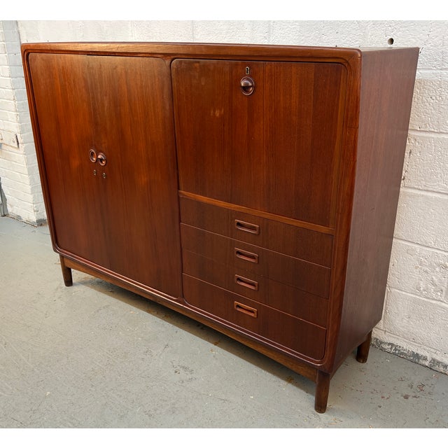Mid-Century Modern Danish Teak Mid-Century High-Boy Gentleman’s Wardrobe For Sale - Image 3 of 17