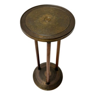 Vienna Secession Pedestal in Walnut and Patinated Brass, 1900s For Sale