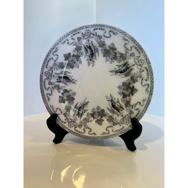 Early 19th Century black and white plate, by Wedgwood. Elegant and delicate English transferware. Wedgwood marking on the...