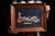 c. 1900s - 1910s Framed antique cloth car applique and identification badge on corduroy mat. S.P.O. is an acronym for...
