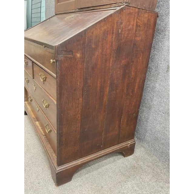Wood 18th Century English Georgian Oak Secretary Bureau Bookcase For Sale - Image 7 of 16