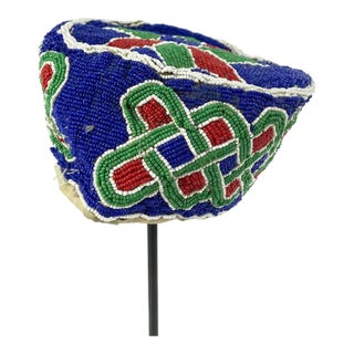 Early 20th Century Yoruba Beaded Hat Nigeria For Sale