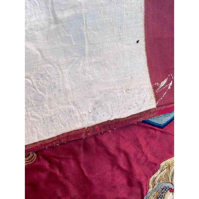 Antique Chinese Silk and Metal Embroidery For Sale - Image 11 of 13
