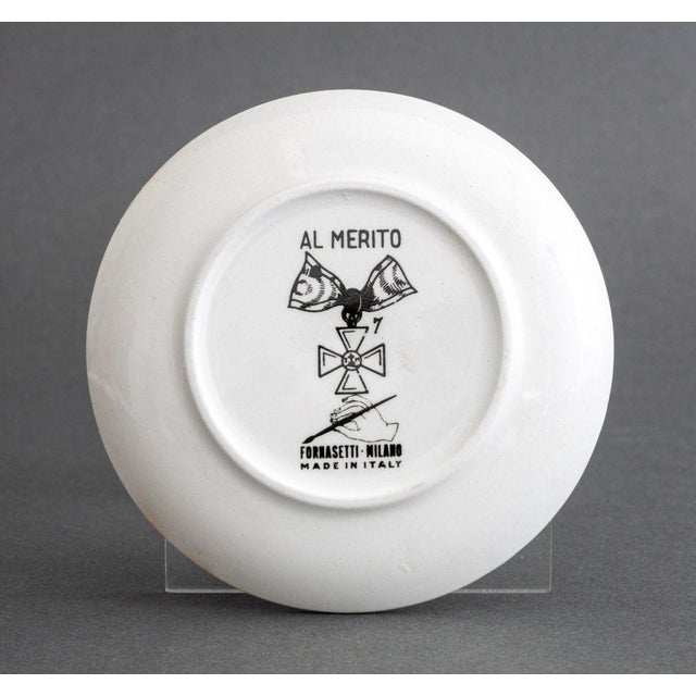 Mid 20th Century Fornasetti "Al Merito" Porcelain Coasters, 7 For Sale - Image 15 of 17