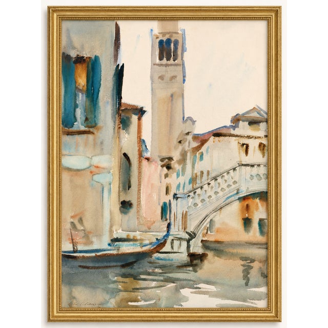 Rialto Bridge, Venice by John Singer Sargent, Vintage Art Print, 30" X 40" For Sale In Buffalo - Image 6 of 11