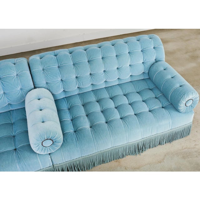 George Smith Tufted Mohair Velvet Sectional Sofa For Sale In Sacramento - Image 6 of 12