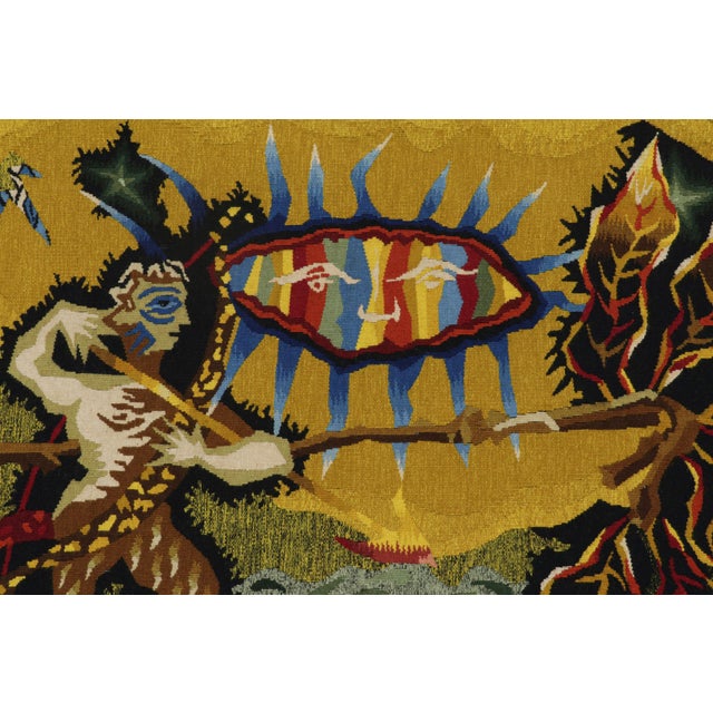 This 2x3 vintage Aubusson tapestry is a rare and special new curation from Rug & Kilim—a signed mid-century original by...