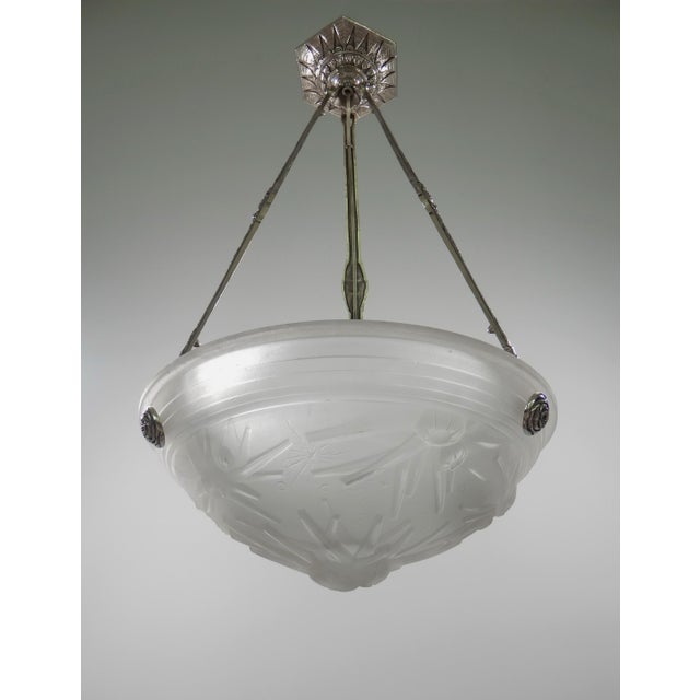 Muller Frères French Art Deco Pendant Light by Muller Freres 1920s France For Sale - Image 4 of 10