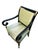 French Mid Century French Style Black Lacquer Wood ArmChair W/Thai Silk For Sale - Image 3 of 7
