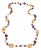 Multicolor 10k Yellow Gold Assorted Shape Gemstone Chain Necklace For Sale