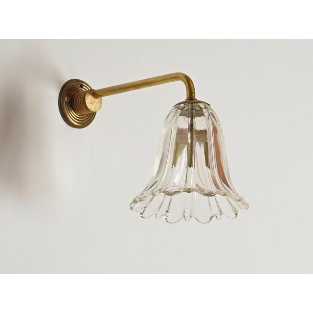 Murano Glass and Brass Flower Sconces from Barovier, Italy, 1950s, Set of 2 For Sale - Image 4 of 18