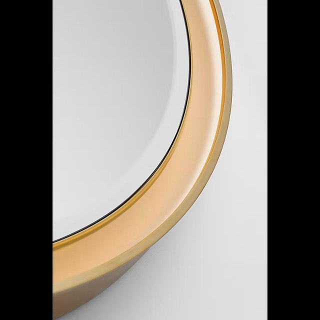 2020s Thomas O'Brien for Visual Comfort Signature Tricia 30" Illuminated Round Mirror in Hand-Rubbed Antique Brass For Sale - Image 5 of 11