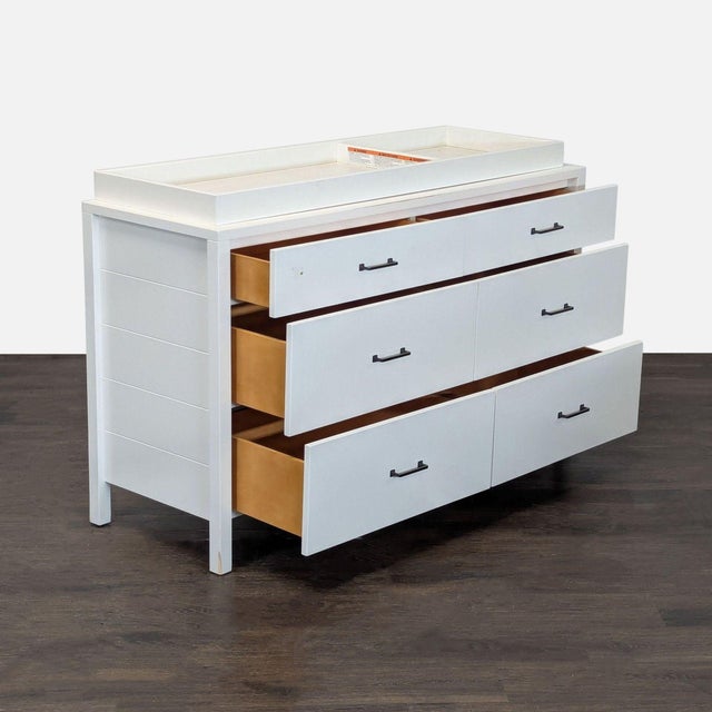 Modern Pottery Barn Kids Camden White 6-Drawer Dresser With Changing Tray For Sale - Image 3 of 11
