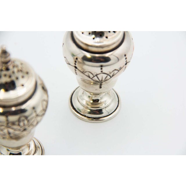 Silver Salt and Pepper Shaker Set, Set of 2 For Sale - Image 3 of 4