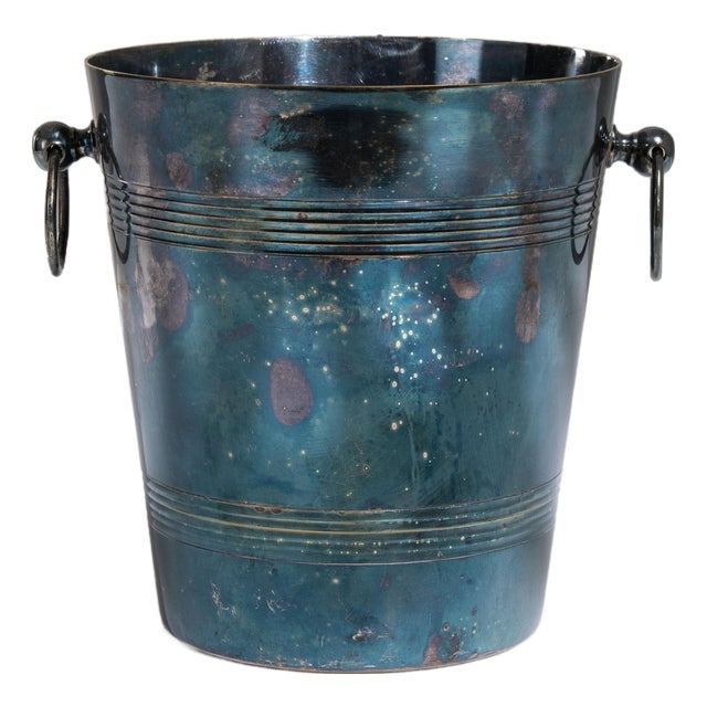Mid 20th Century France Charcoal Silver Ice Bucket For Sale