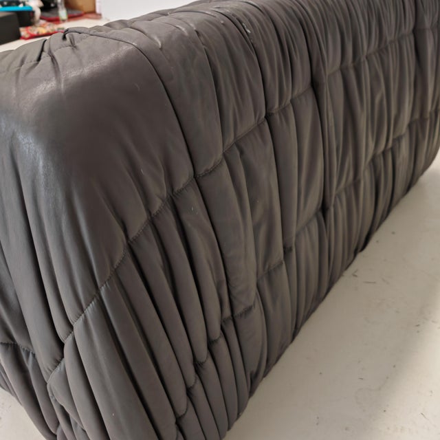 Piumino 2-Seater Sofa in Gray Leather by De Pas, d'Urbino and Lomazzi for Dalloca, 1970s For Sale - Image 17 of 18