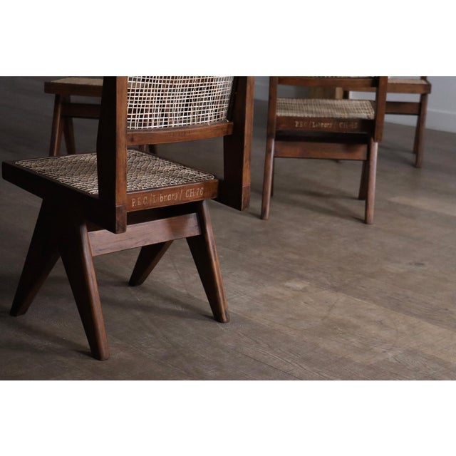 Office Cane Chairs from Pierre Jeanneret, India, 1950s, Set of 8 For Sale - Image 15 of 18