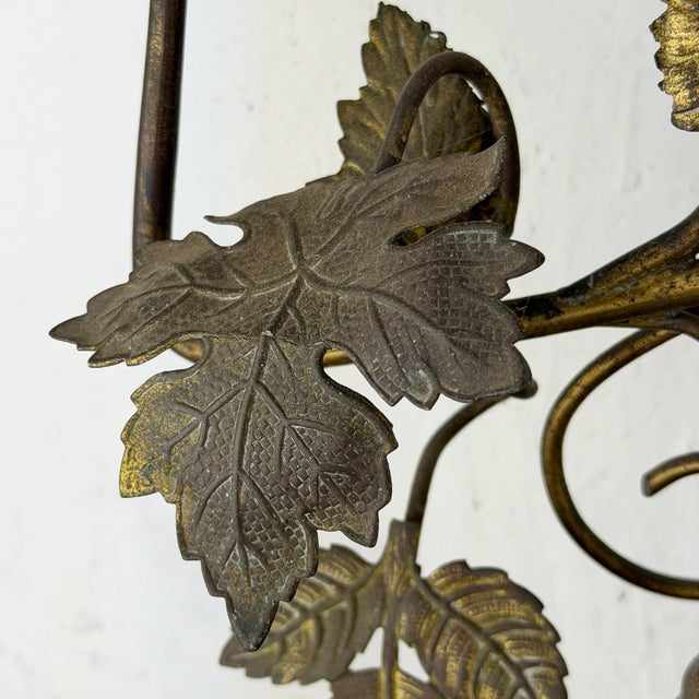 Antique French Candleholder with Flowers and Grapes, 1890s For Sale - Image 11 of 16