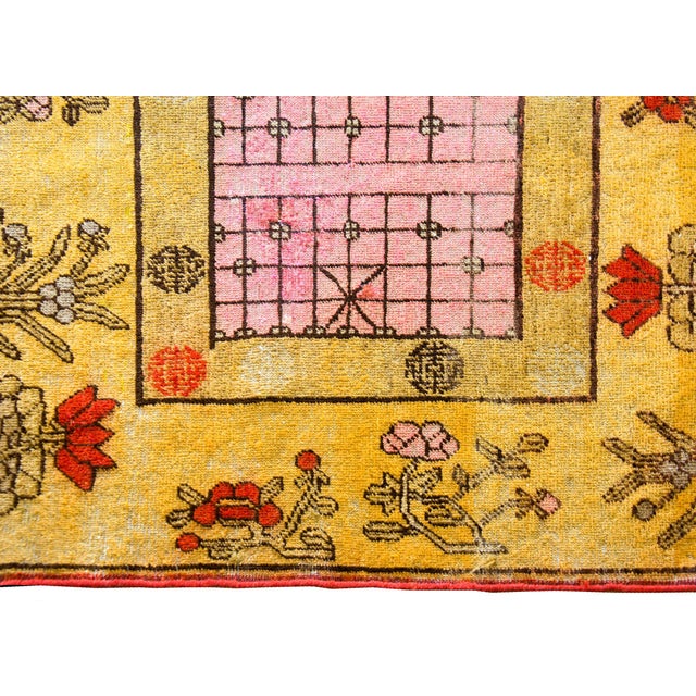 Gold Early 20th Century Central Asian Samarghand Rug For Sale - Image 8 of 14