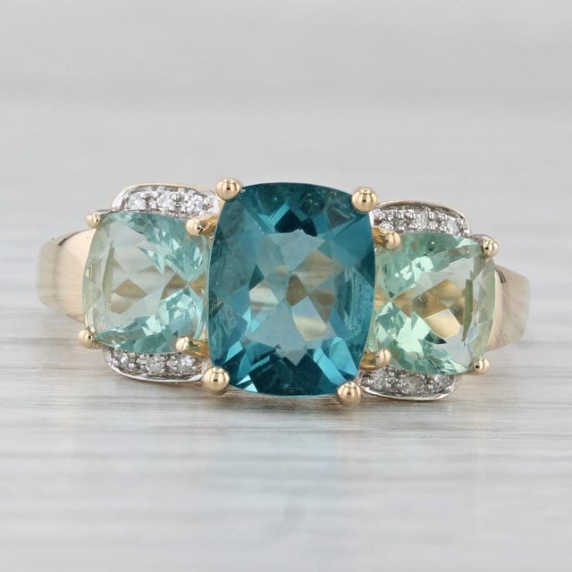Gemstone Information: - Natural Fluorite - Total Carats - 4.90ctw Cut - Cushion Color - Teal & Light Green - Natural...