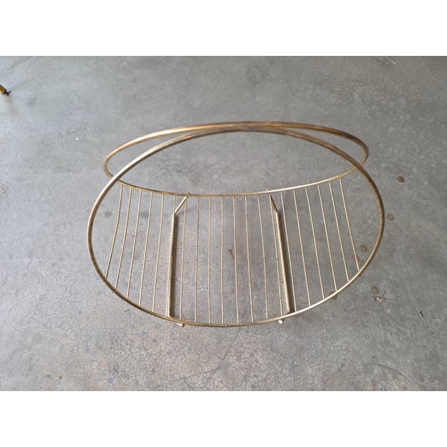 Vintage Mid-Century Modern Brass Hoop Wire Log Holder & Record Rack For Sale - Image 13 of 17
