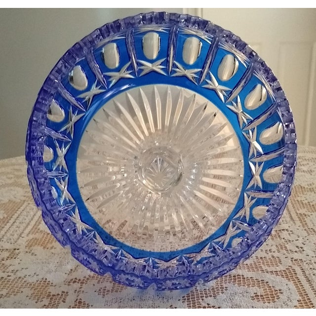 Vintage Bohemian Royal Blue Lead Crystal Pedestal Bowl Chairish