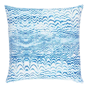 Schumacher x Trina Turk Ink Wave Print Indoor/Outdoor Pillow 20" in Indigo