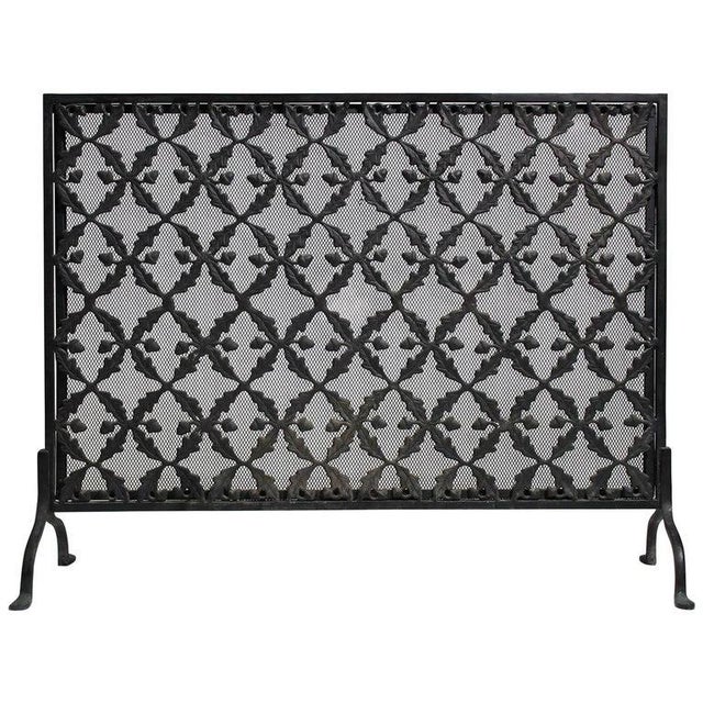 French Antique Arts & Crafts/Aesthetic Movement Cast Iron Fire Screen With Acorn Motif For Sale - Image 3 of 3