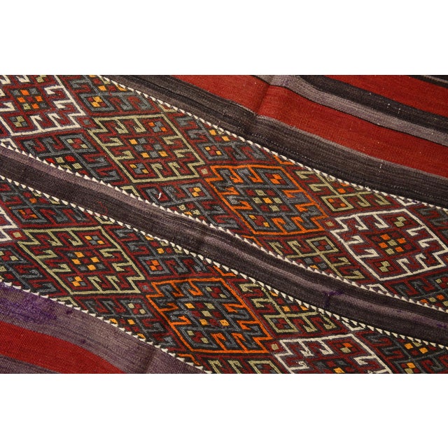 Black Wool & Cotton Kilim Rug For Sale - Image 8 of 15