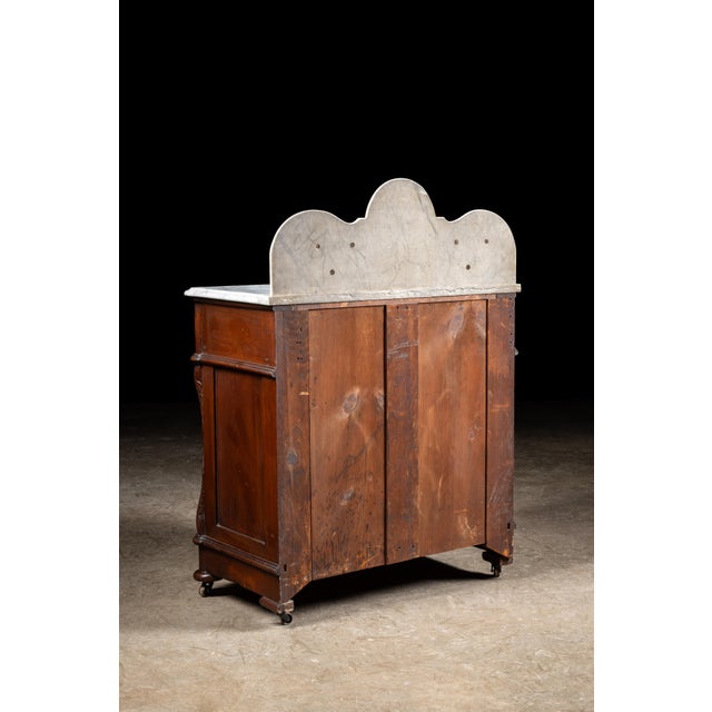 Late 19th Century Eastlake Victorian Walnut Commode Wash Stand With Marble Top For Sale In Chicago - Image 6 of 11