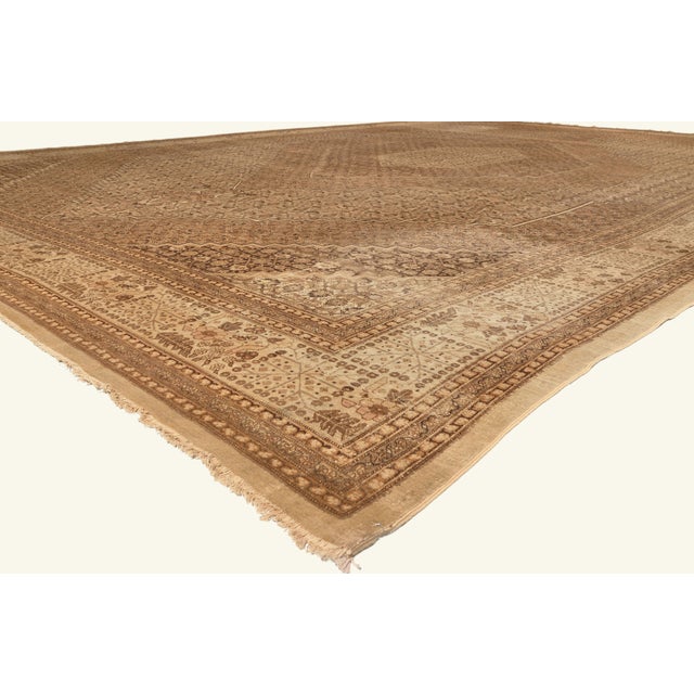 79757 Antique Persian Tabriz Rug, 14'09 x 22'01. The Whispered Legacy: An Antique Persian Haji Khalili Tabriz Masterpiece...