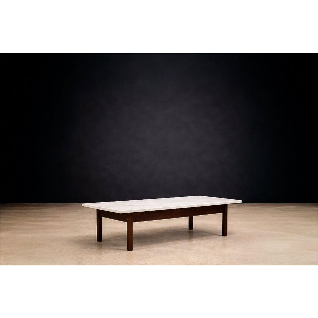 Wood Brazilian Modern Rosewood & Marble Coffee Table by Ziglio Decorações, Brazil, C. 1960 For Sale - Image 7 of 7