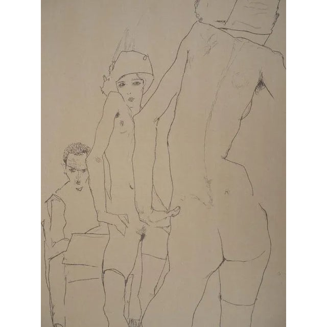 Egon Schiele, The Sketch in Front of the Mirror, Lithograph For Sale - Image 3 of 8